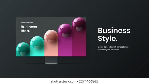 Amazing presentation design vector layout. Minimalistic computer display mockup web banner template.