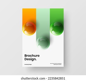 Amazing presentation vector design layout. Simple realistic balls flyer template.