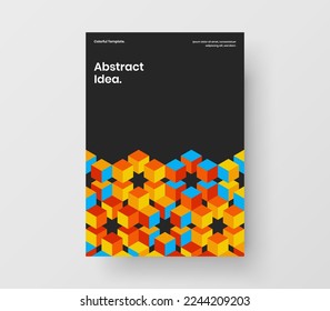 Amazing presentation vector design layout. Clean geometric hexagons company cover template.