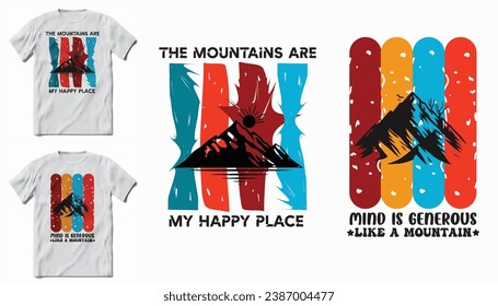 Amazing print  mountain t-shirt vector image 