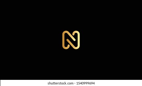 Amazing professional elegant minimal artistic black and gold color N NN initial based Alphabet icon logo.