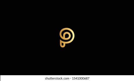 Amazing professional elegant minimal artistic black and gold color P PP initial based Alphabet icon logo.