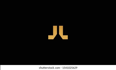 Amazing professional elegant minimal artistic black and gold color  JL initial based Alphabet icon logo.