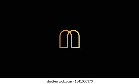 Amazing professional elegant minimal artistic black and gold color M N U initial based Alphabet icon logo.
