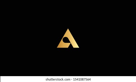 Amazing professional elegant minimal artistic black and gold color A initial based Alphabet icon logo.