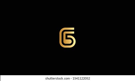 Amazing professional elegant minimal artistic black and gold color G G5 initial based Alphabet icon logo.