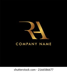 Amazing professional elegant trendy awesome artistic luxury gold color elegant initial RA based logo Alphabet icon