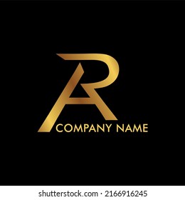 Amazing professional elegant trendy awesome artistic luxury gold color elegant initial RA AR based logo Alphabet icon