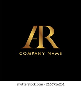 Amazing professional elegant trendy awesome artistic luxury gold color elegant initial RA AR based logo Alphabet icon