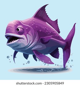 amazing purple fish vector illustration design