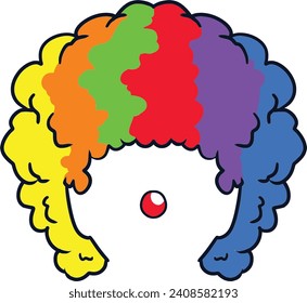 increíble arco iris afro payaso clown clipart vector