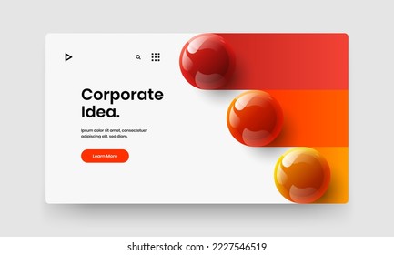 Amazing realistic balls banner template. Creative site design vector concept.