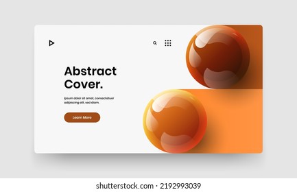 Amazing realistic balls company identity concept. Multicolored website screen vector design layout.