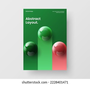 Amazing realistic balls company identity illustration. Simple cover A4 vector design template.