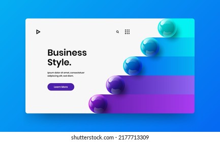 Amazing realistic balls corporate cover illustration. Creative site vector design template.