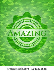 Amazing realistic green mosaic emblem