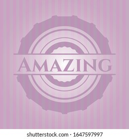 Asombroso emblema rosa realista. Ilustración vectorial. Detallado.