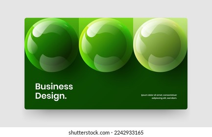 Amazing realistic spheres annual report layout. Trendy presentation design vector concept.