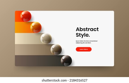 Amazing realistic spheres postcard concept. Clean placard vector design template.