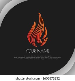 Amazing red flame and fire logo simple vector modern illustration abstract design