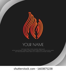 Amazing red flame and fire logo simple vector modern illustration abstract design