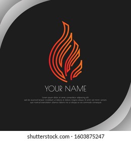 Amazing red flame and fire logo simple vector modern illustration abstract design