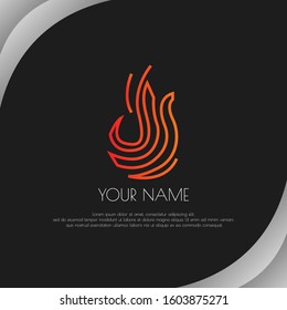 Amazing red flame and fire logo simple vector modern illustration abstract design