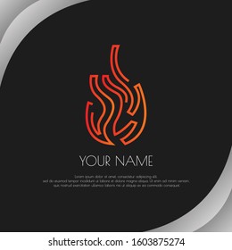 Amazing red flame and fire logo simple vector modern illustration abstract design
