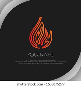 Amazing red flame and fire logo simple vector modern illustration abstract design