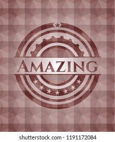 Amazing red geometric emblem. Seamless.