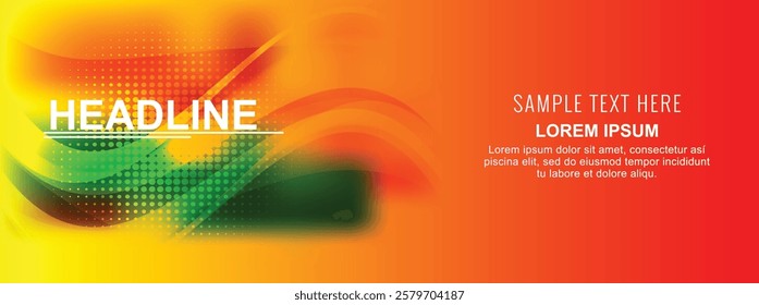 Amazing Red Green Blur Gradient With Grainy Noise Texture. Abstract Turquoise Mesh and Dynamic Flow Background