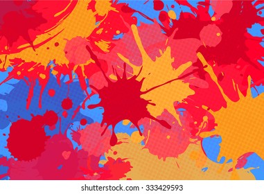 amazing red splashes abstract bright colorful background. bright vector banner