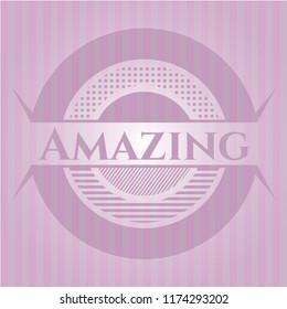 Amazing retro style pink emblem
