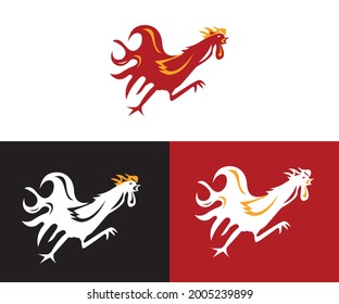 Amazing rooster logo design vector