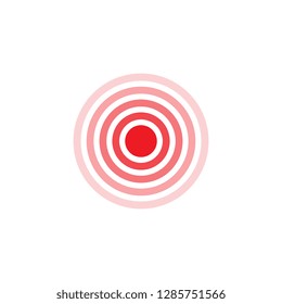 Amazing round sign composed of gradient red rings and circle