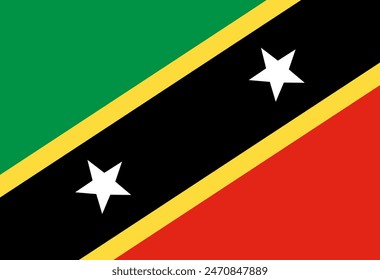 amazing Saint Kitts and Nevis flag illustrator country flags