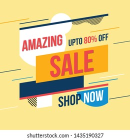 Amazing sale banner. Vector illustration. Concept advertising.