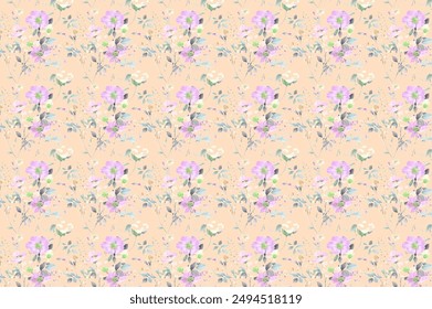 Amazing seamless floral pattern with bright colorful small flowers.