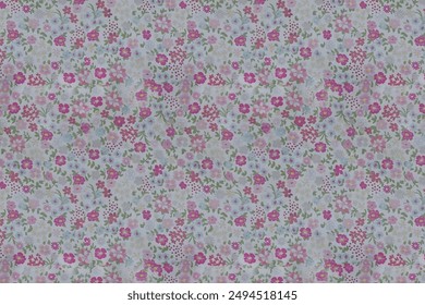 Amazing seamless floral pattern with bright colorful small flowers.