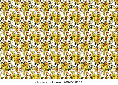 Amazing seamless floral pattern with bright colorful small flowers.