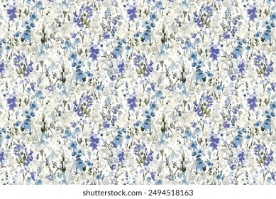 Amazing seamless floral pattern with bright colorful small flowers.