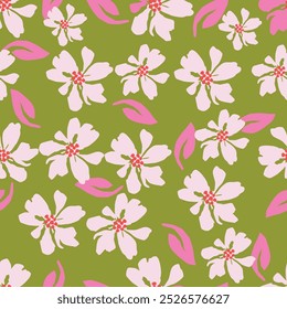 Amazing seamless floral pattern with bright colorful small flowers