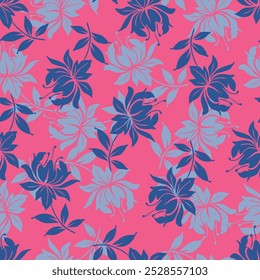 Amazing seamless floral pattern with bright colorful small flowers