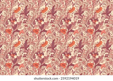 Amazing seamless floral pattern with bright colorful small flowers.