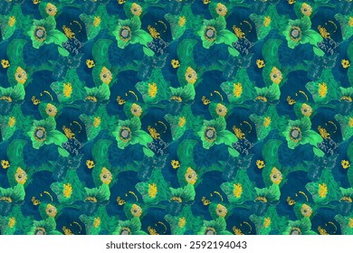 Amazing seamless floral pattern with bright colorful small flowers.