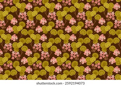 Amazing seamless floral pattern with bright colorful small flowers.