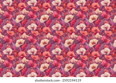 Amazing seamless floral pattern with bright colorful small flowers.