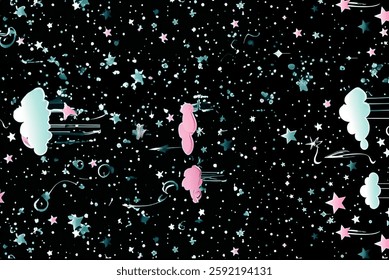 Amazing seamless floral pattern with bright colorful small flowers.