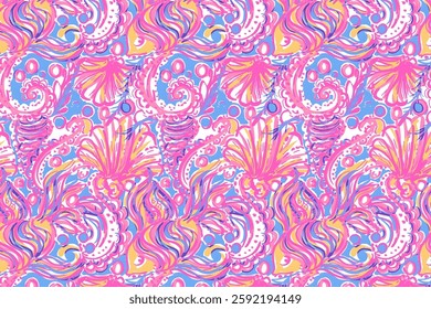 Amazing seamless floral pattern with bright colorful small flowers.