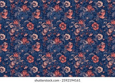 Amazing seamless floral pattern with bright colorful small flowers.